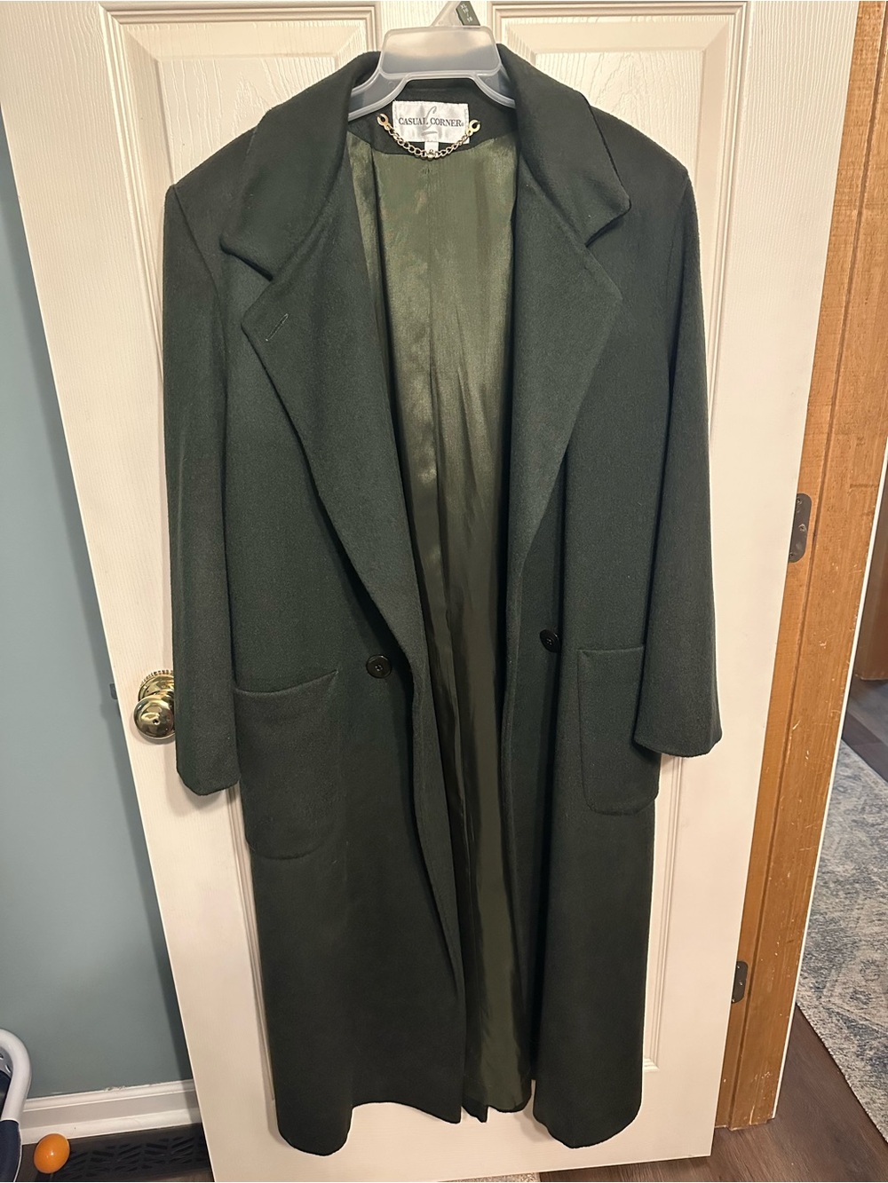 Casual Corner Dark Green Women's Trench Coat